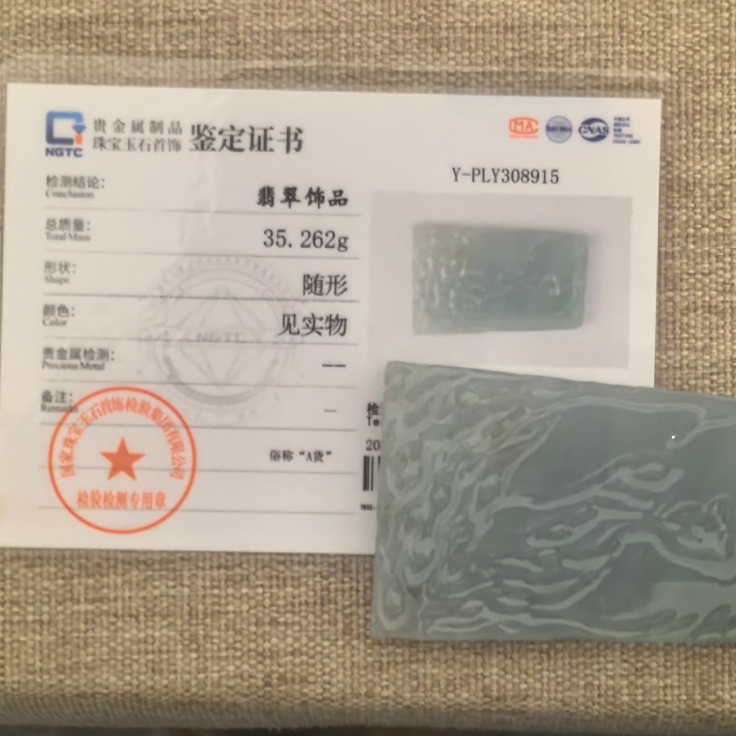 Natural Grade-A Jadeite Rough Piece for Pendant Carving · Burmese Jade
