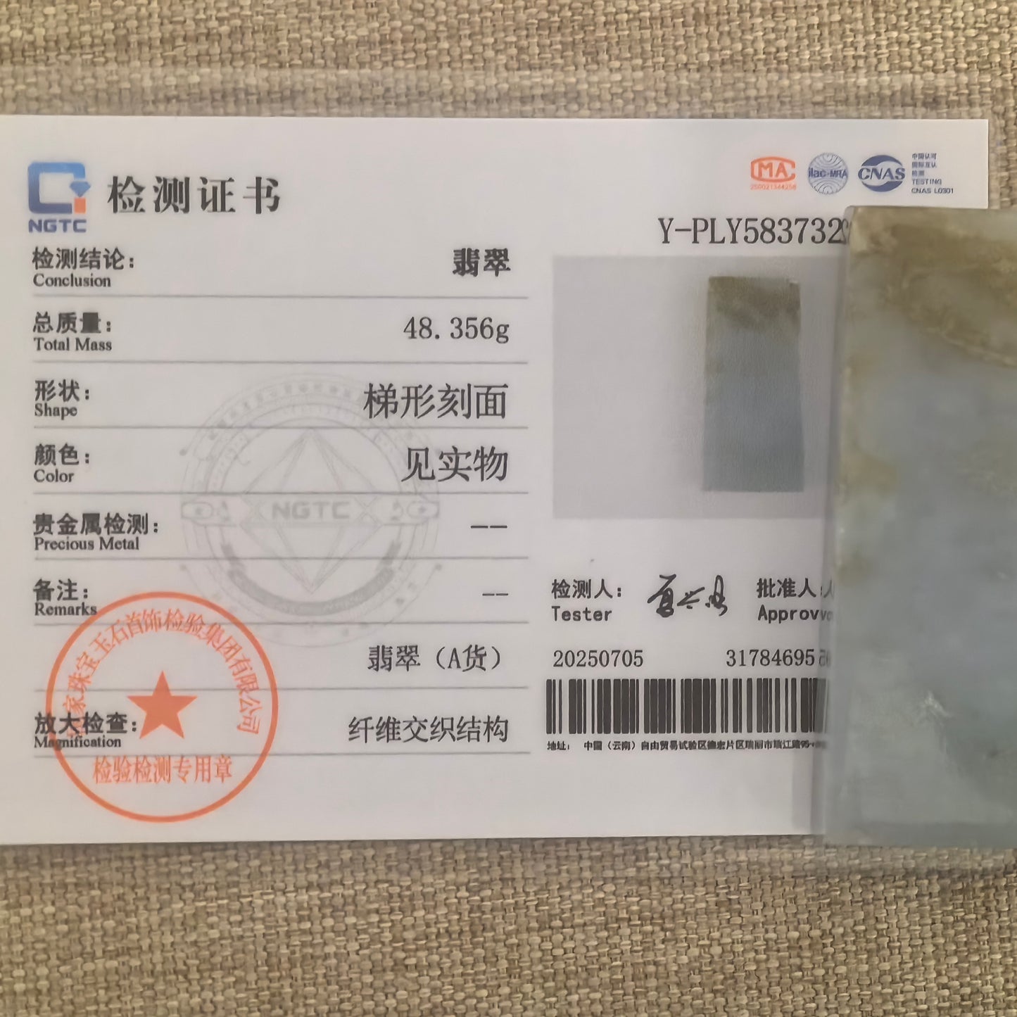 Natural Grade-A Jadeite Rough Piece for Pendant Carving · Burmese Jade