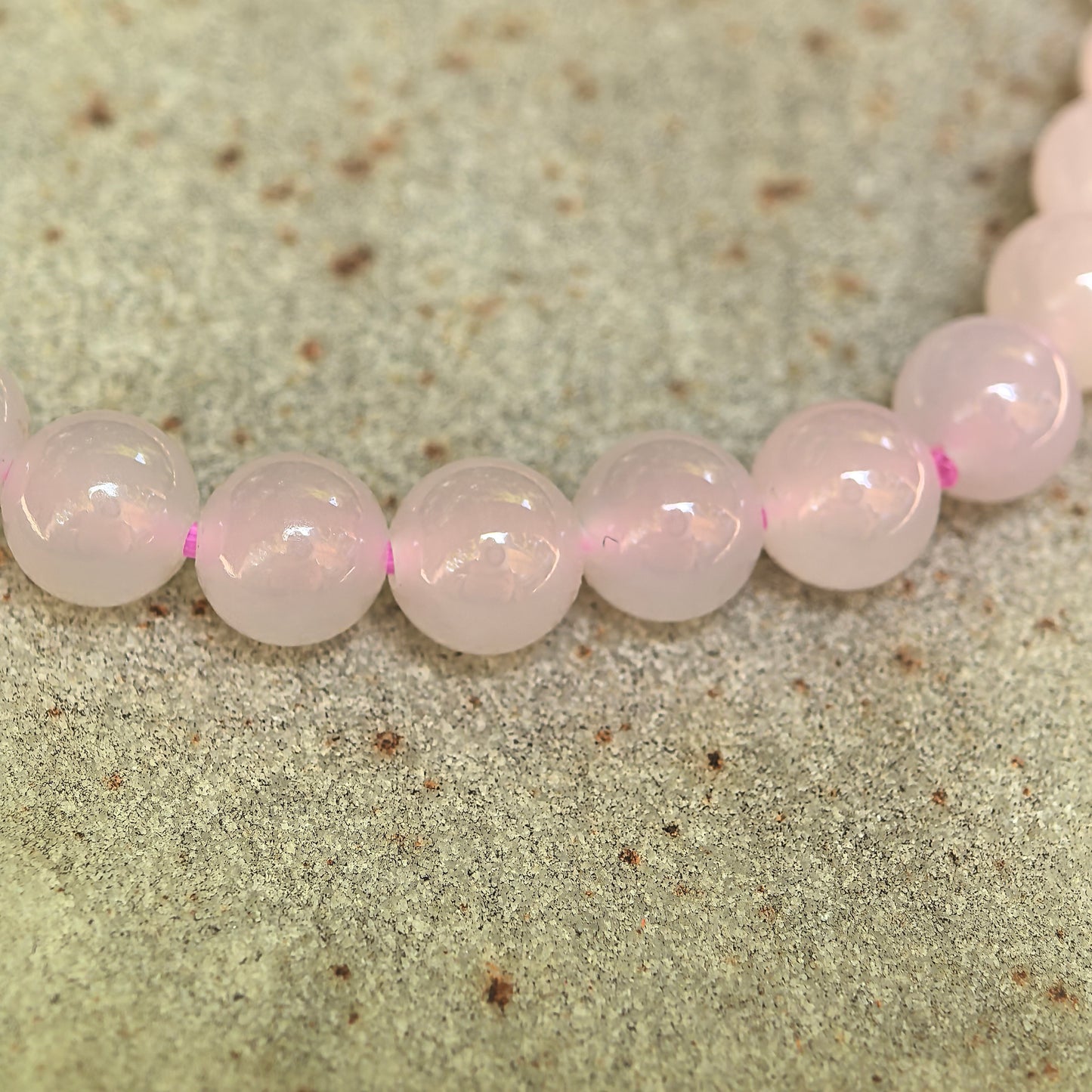 Natural Nephrite Lotus Pink Bead Bracelet · Hetian Jade 5.8mm