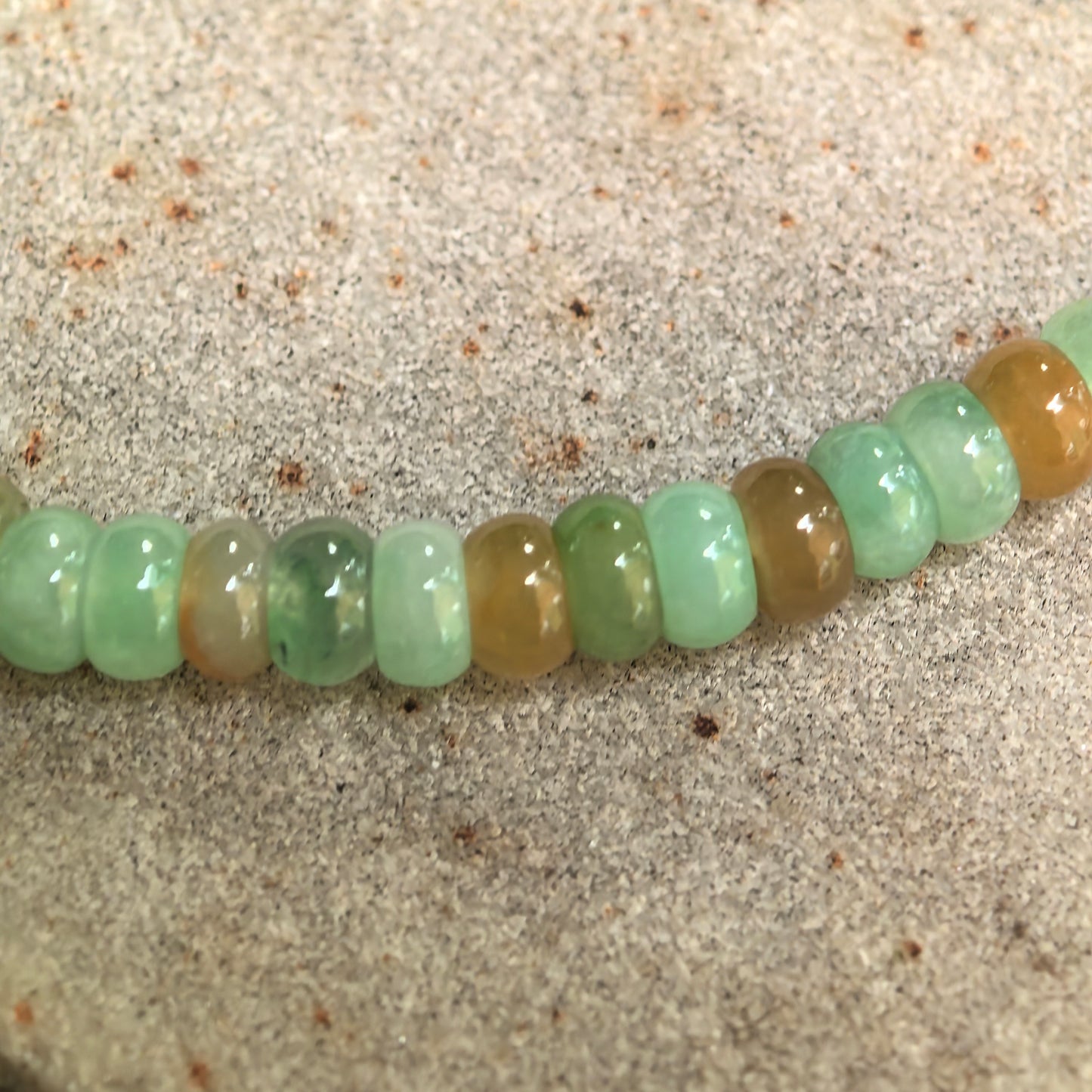Natural Grade-A Glutinous-Icy Multicolor Jadeite Abacus Bead Bracelet · Burmese Jade 4.6mm