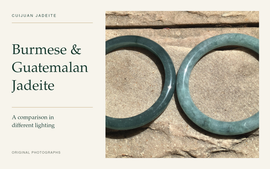Burmese and Guatemalan jadeite blog cover with an original side-by-side bangle photograph.