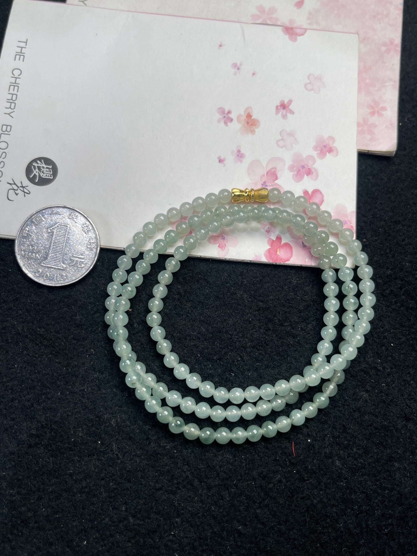 Natural Grade-A Jadeite Beaded Strand – Icy Green Burmese Jade, Wear as Bracelet or Necklace 4.3mm