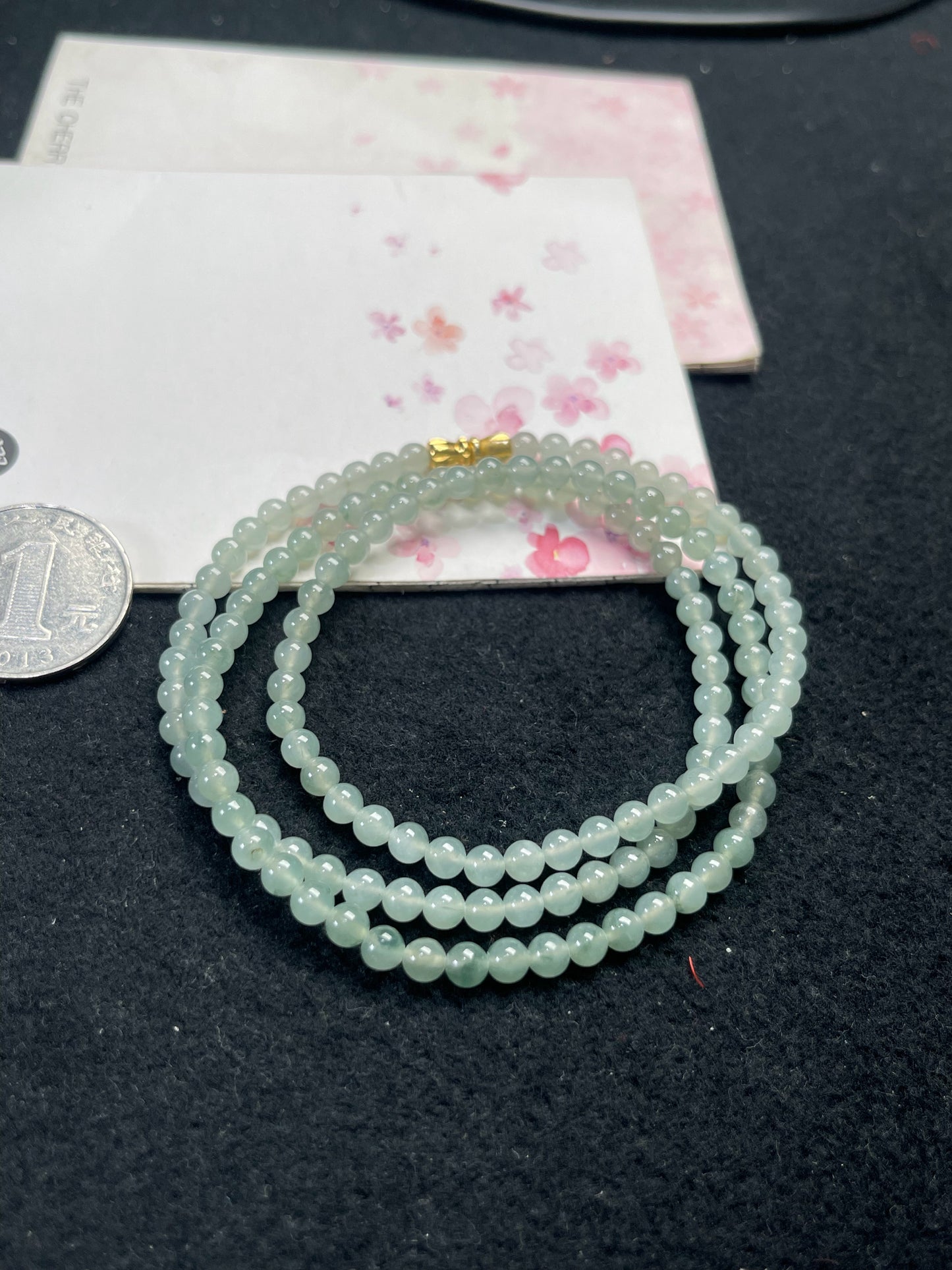 Natural Grade-A Jadeite Beaded Strand – Icy Green Burmese Jade, Wear as Bracelet or Necklace 4.3mm