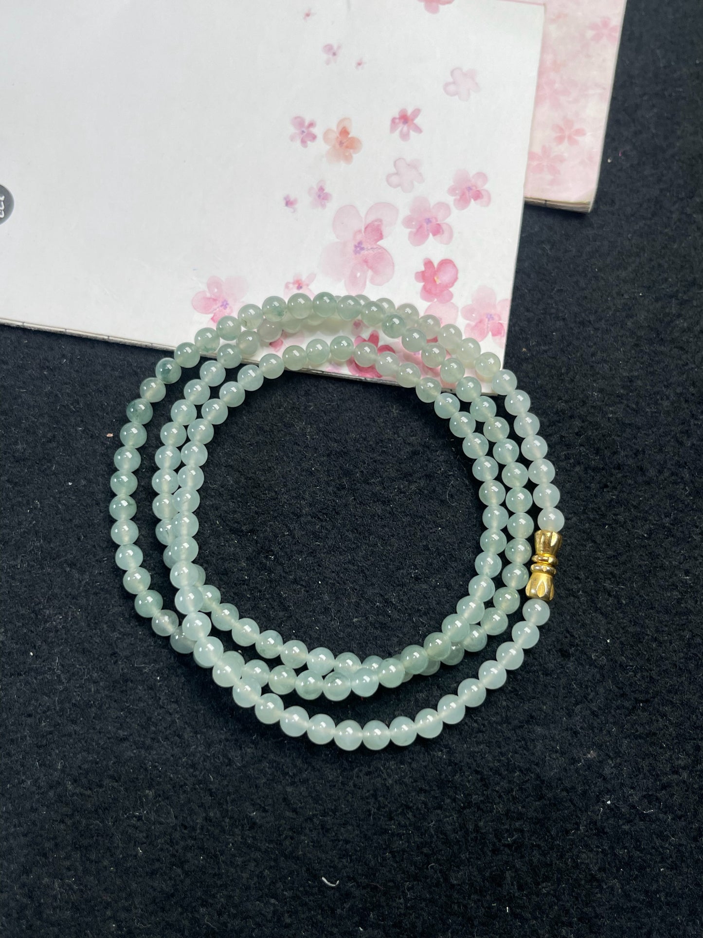 Natural Grade-A Jadeite Beaded Strand – Icy Green Burmese Jade, Wear as Bracelet or Necklace 4.3mm