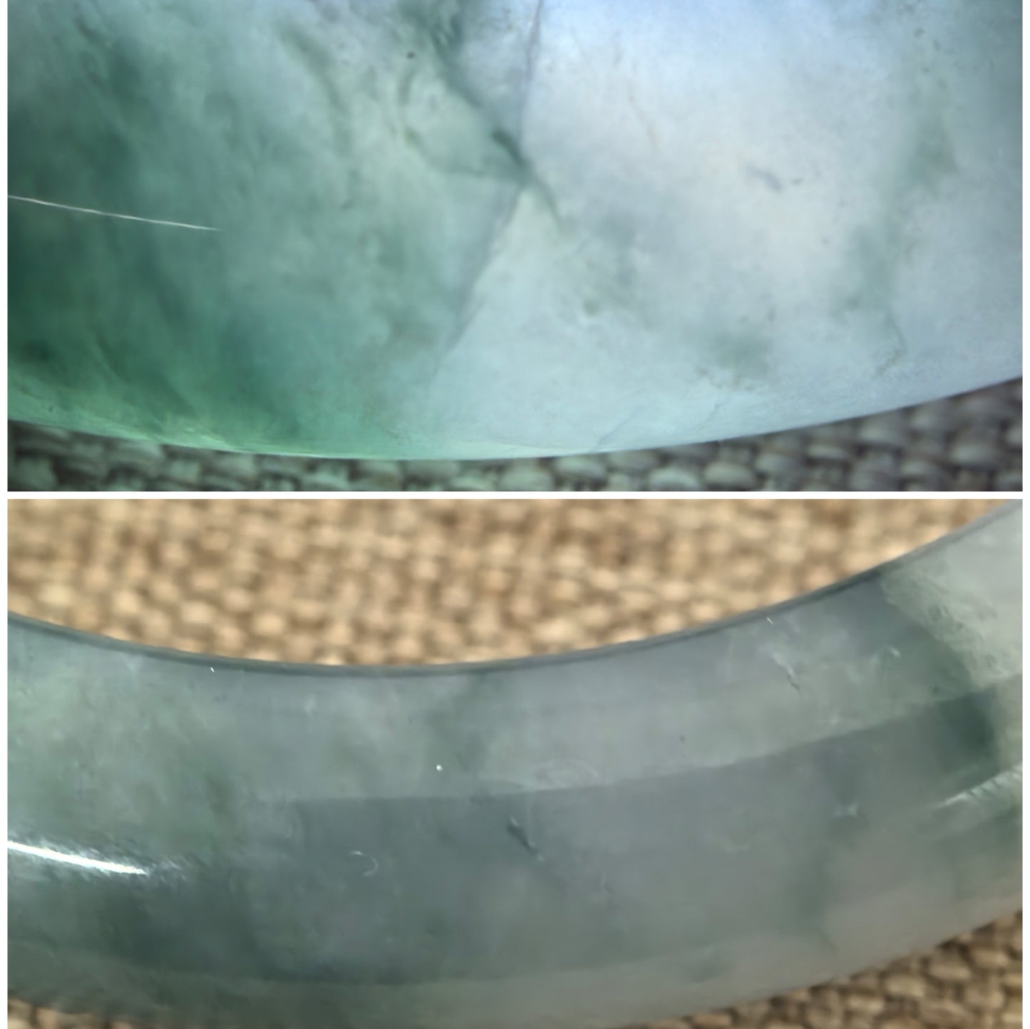 Natural Grade-A Icy Glutinous Deep Green Floating Flower D-Shape Jadeite Bangle · Burmese Jade 58mm