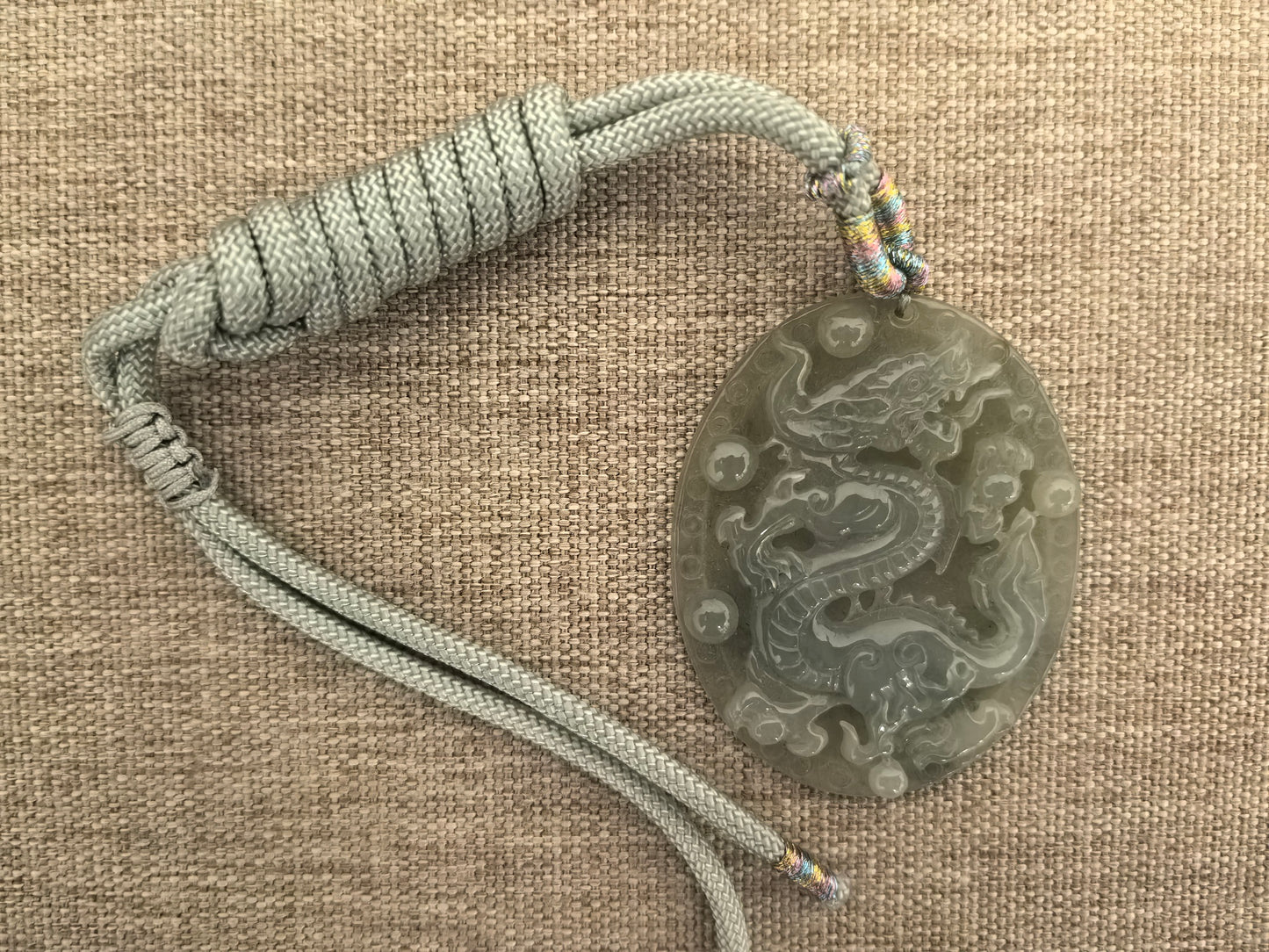 Natural Grade-A Glutinous Icy Oil-Green Jadeite Dragon Plaque Pendant ·Burmese Jade