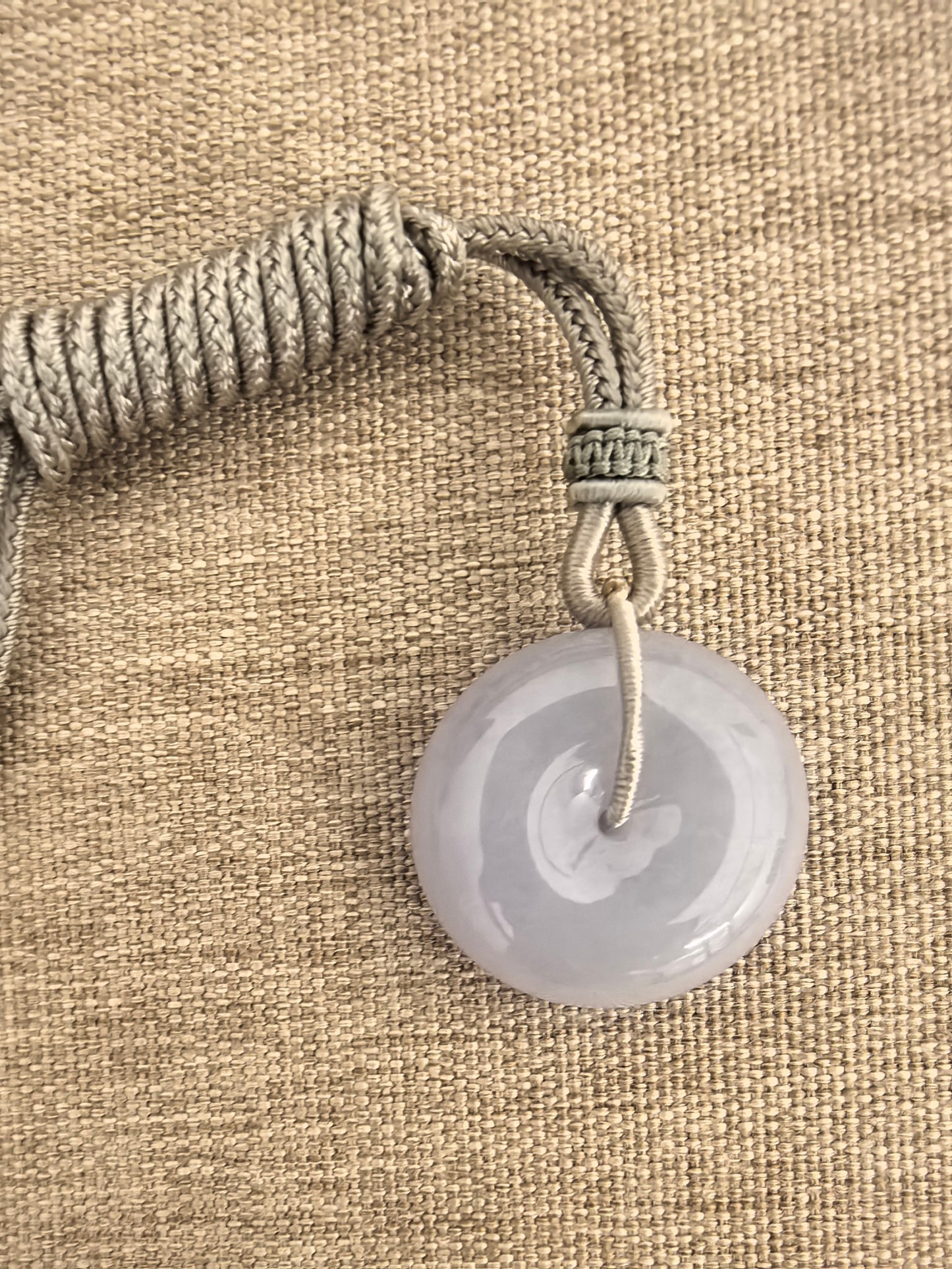 Natural Grade-A Jadeite Thick Lavender Peace Pendant – Glutinous Burmese Jade Donut