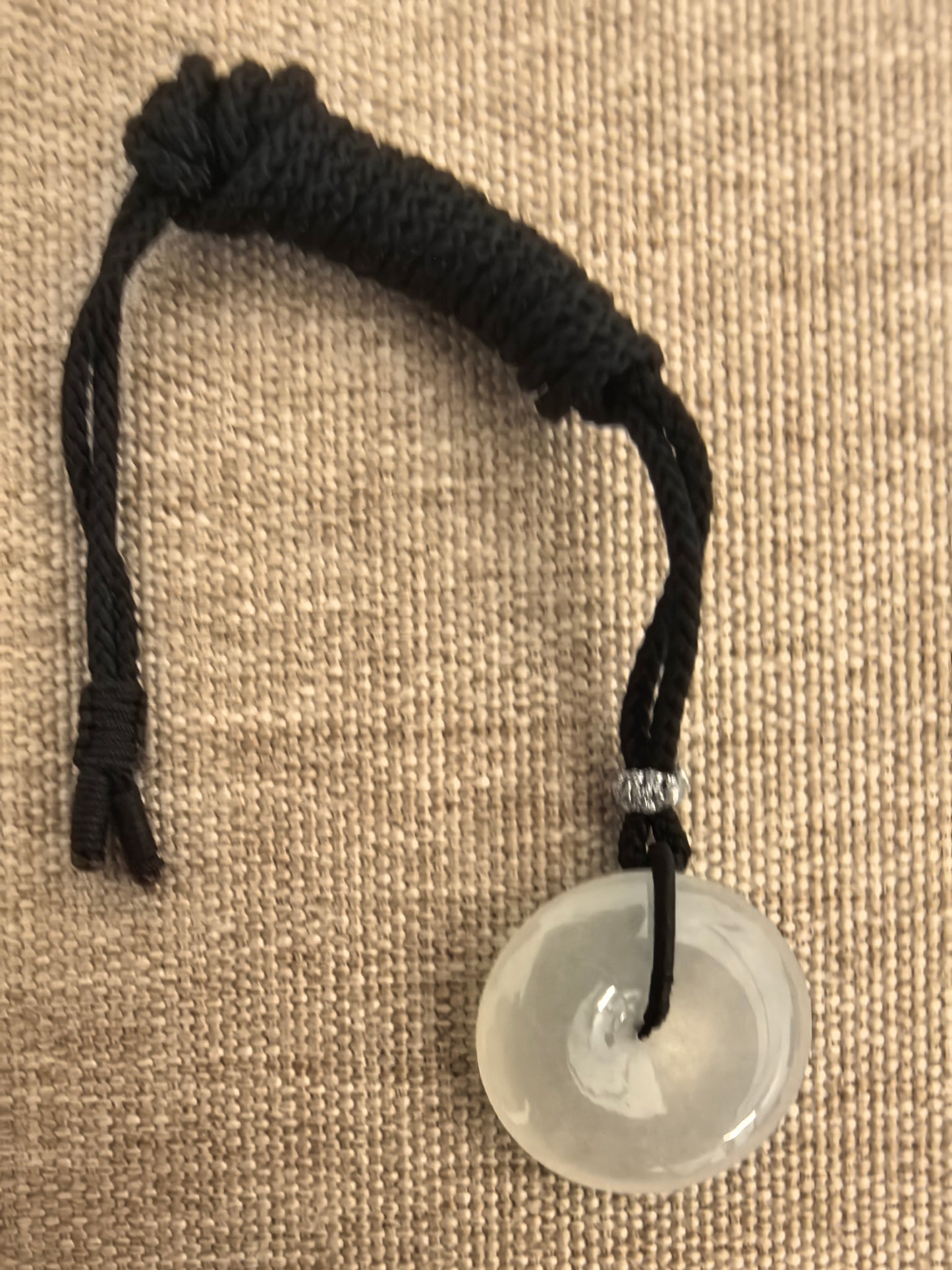 Natural Grade-A Jadeite White Glutinous Icy Peace Pendant ·Burmese Jade