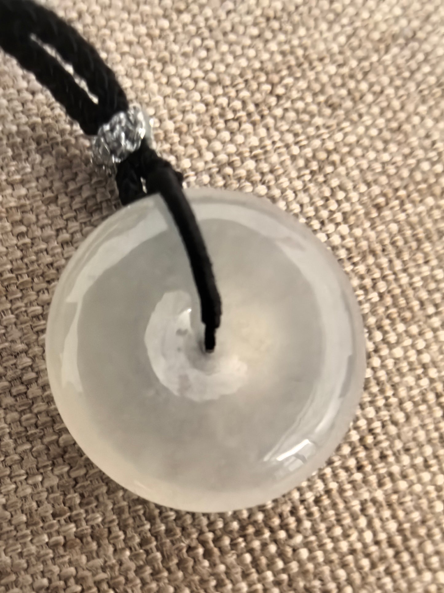 Natural Grade-A Jadeite White Glutinous Icy Peace Pendant ·Burmese Jade