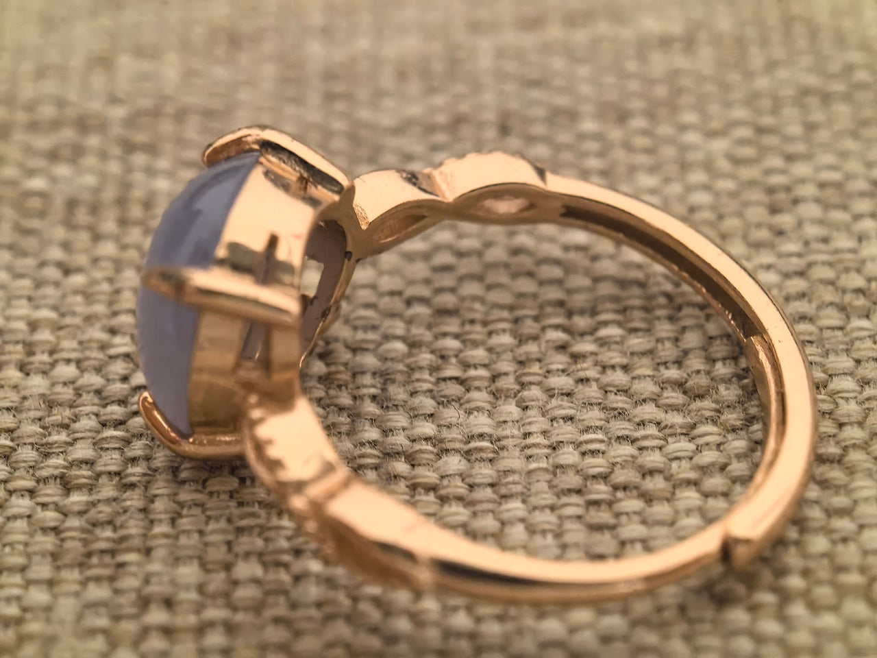 Natural Grade-A Jadeite Lavender Cabochon Silver-Set Ring · Burmese Jade