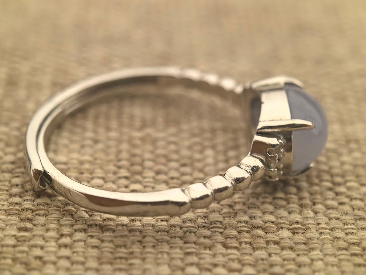 Natural Grade-A Silver-Set Glutinous Icy Lavender Jadeite Ring · Burmese Jadeite