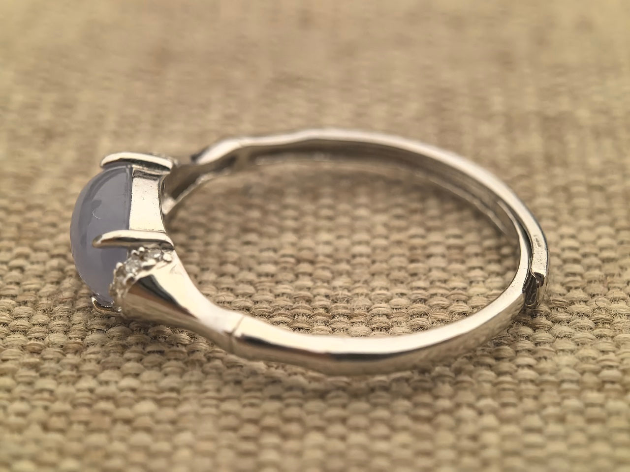 Natural Grade-A Silver-Set Glutinous Icy Lavender Jadeite Ring · Burmese Jadeite