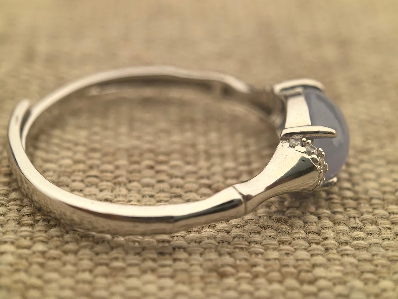 Natural Grade-A Silver-Set Glutinous Icy Lavender Jadeite Ring · Burmese Jadeite