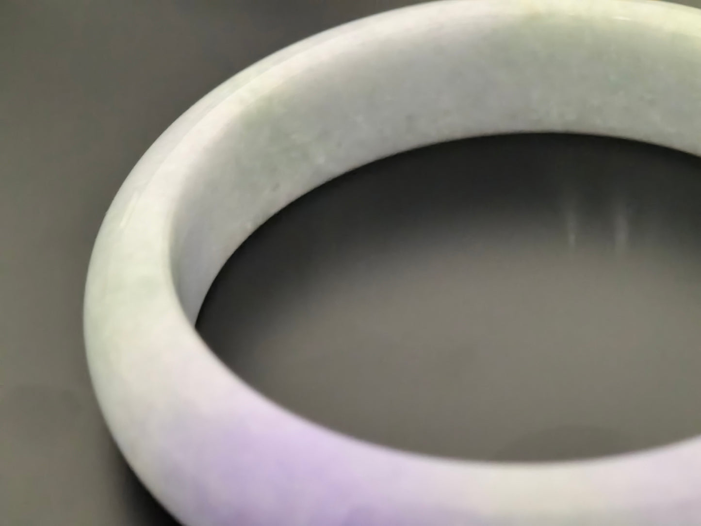 Natural Grade-A Jadeite Bangle – Dual Rich Lavender Glutinous Burmese Jade D-Shape 58mm