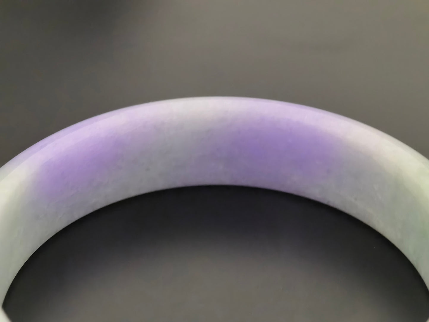 Natural Grade-A Jadeite Bangle – Dual Rich Lavender Glutinous Burmese Jade D-Shape 58mm