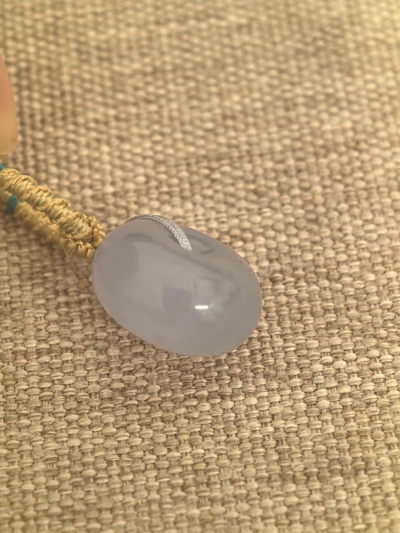 Natural Grade-A Icy Light Lavender Jadeite Thick Peace Pendant ·Burmese Jade