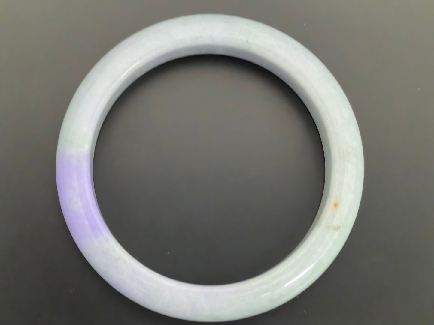 Natural Grade-A Jadeite Bangle – Lavender Section Glutinous Burmese Jade 53mm