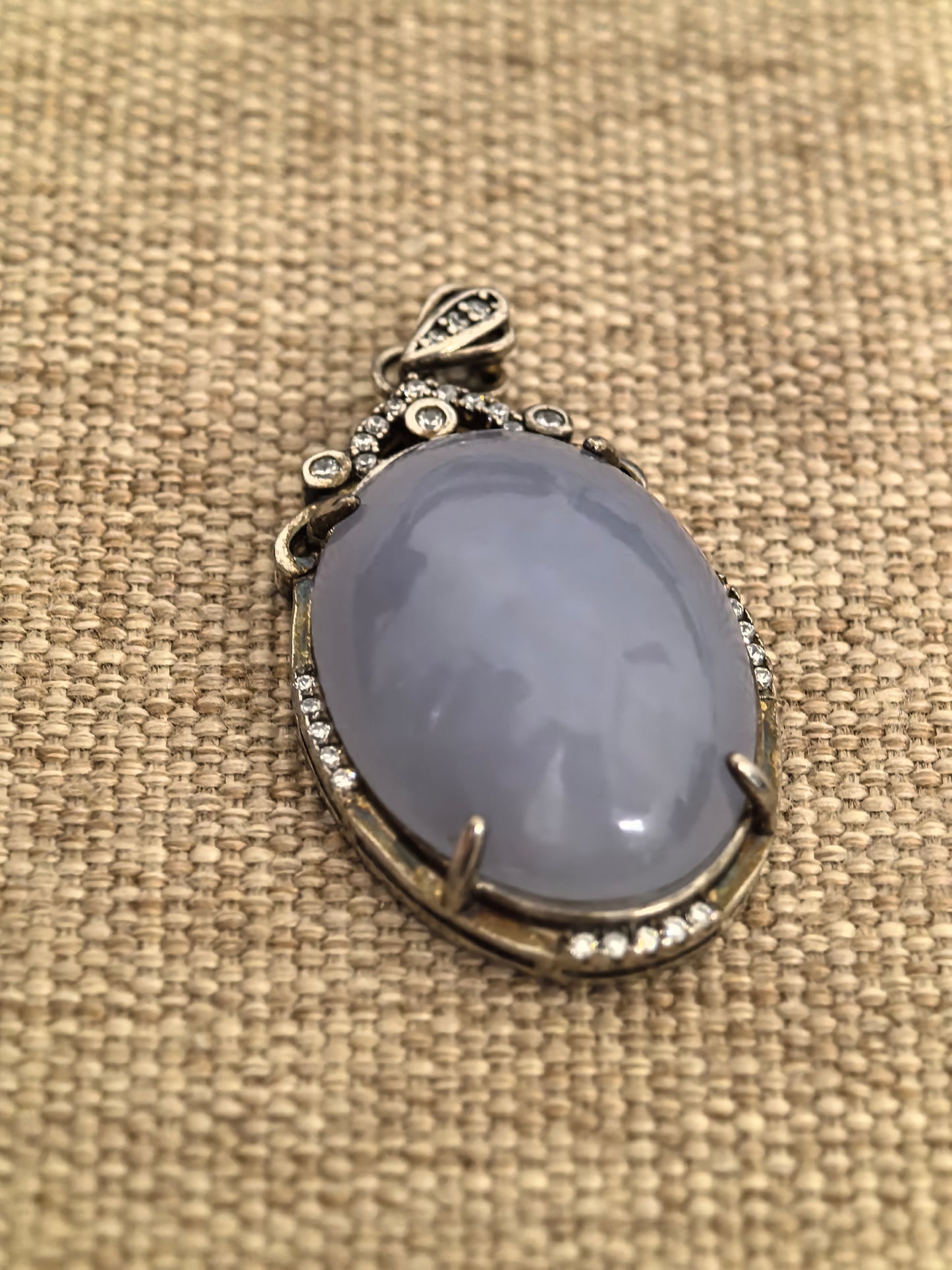 Natural Grade-A Jadeite Pendant – Glutinous Lavender Jade with Silver Setting · Burmese Jade