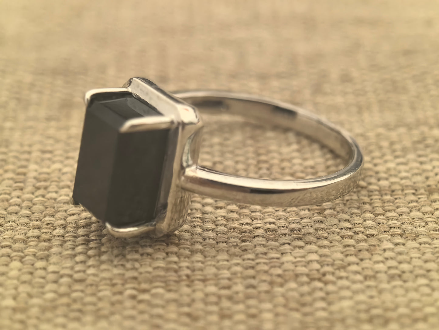 Natural Grade-A Jadeite “Black Jade” Ring – Ink Jadeite with Platinum Pt950 Setting · Burmese Jade