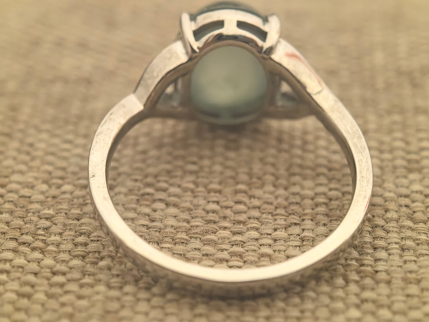 Natural Grade-A Jadeite “Grape Green” Cabochon Ring – Icy Glutinous Jade with Platinum Pt950 Setting · Burmese Jade