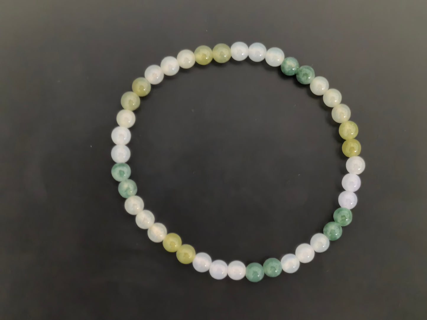 Natural Grade-A Jadeite Bracelet – Multicolor Icy Glutinous Burmese Jade Beads 4.6mm