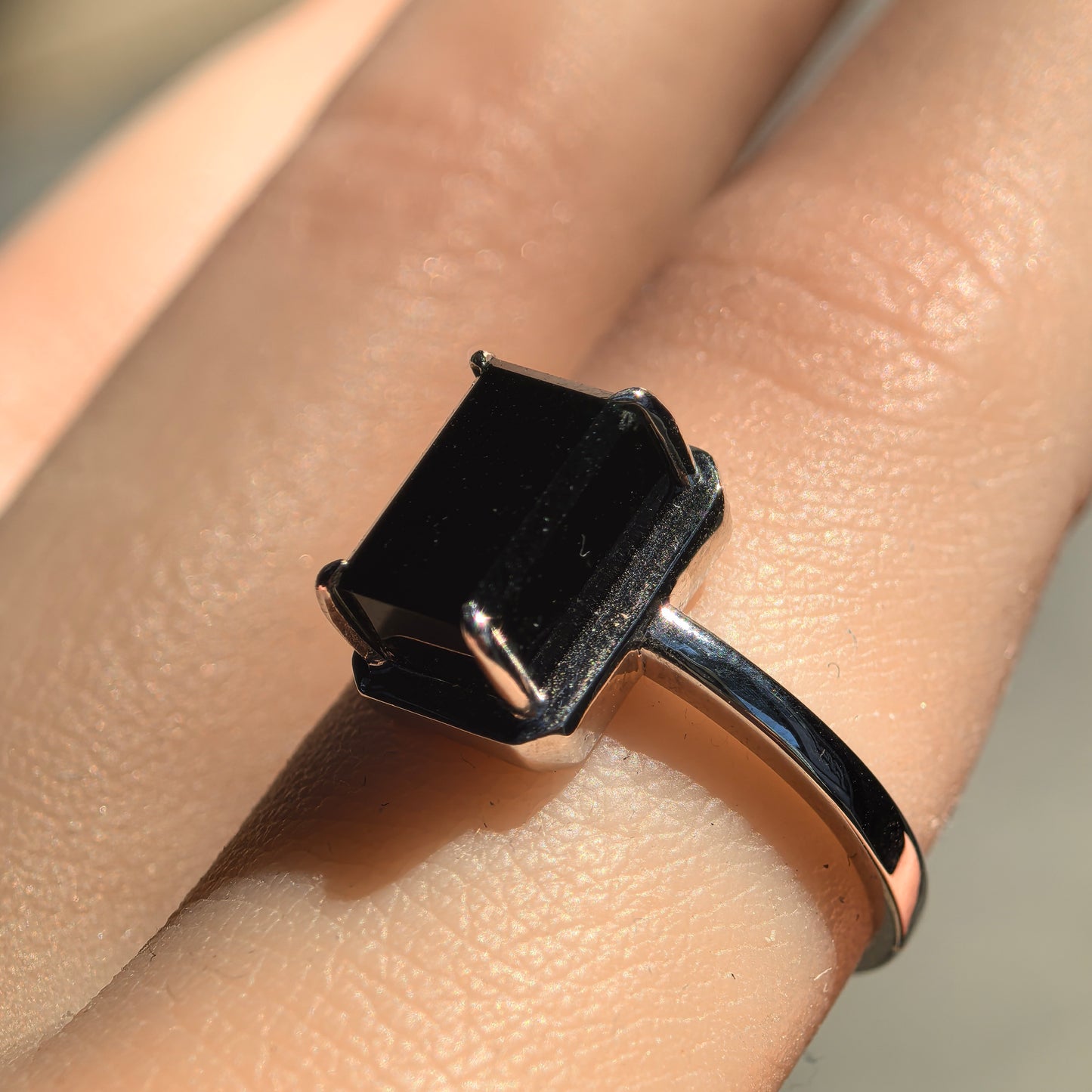 Natural Grade-A Jadeite “Black Jade” Ring – Ink Jadeite with Platinum Pt950 Setting · Burmese Jade