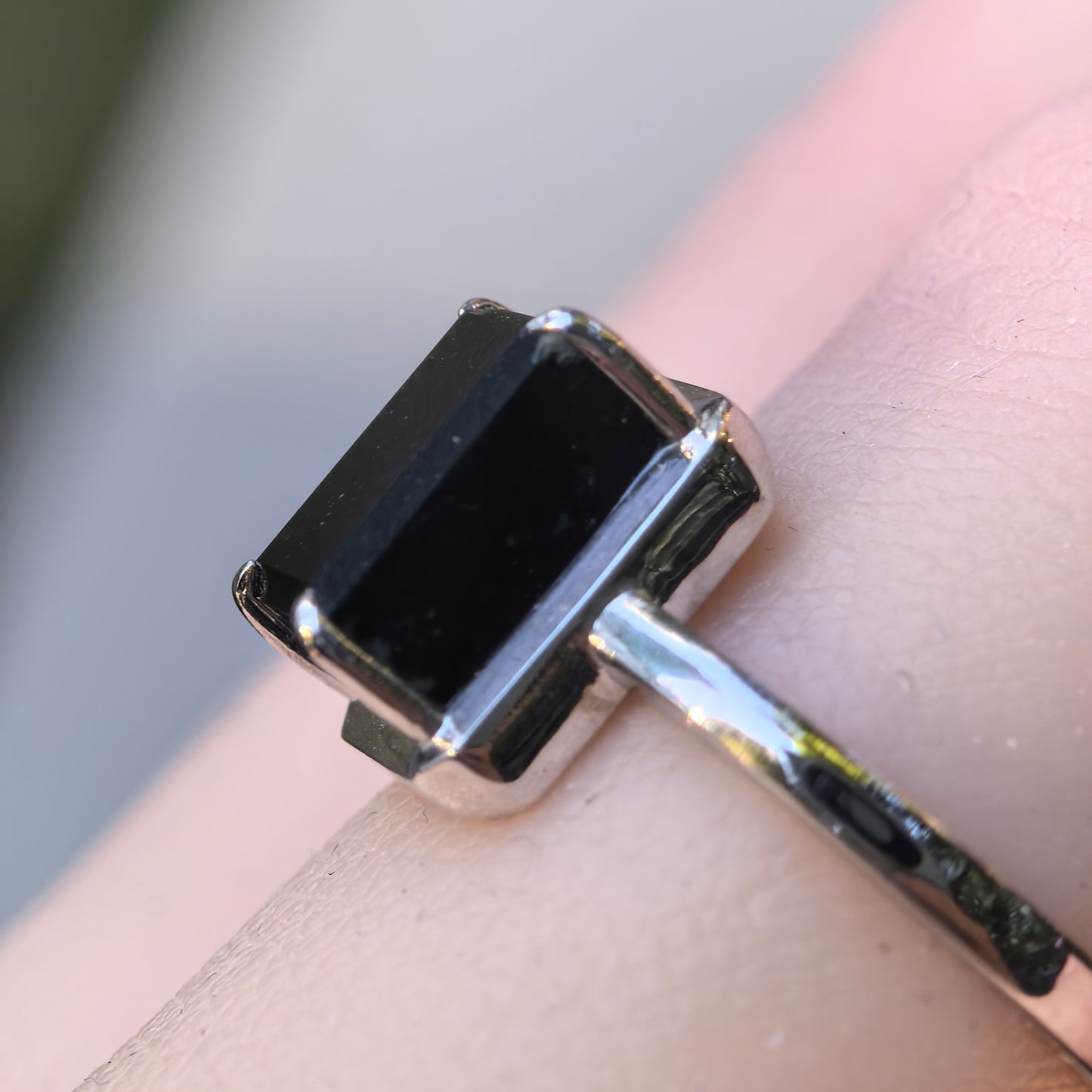 Natural Grade-A Jadeite “Black Jade” Ring – Ink Jadeite with Platinum Pt950 Setting · Burmese Jade