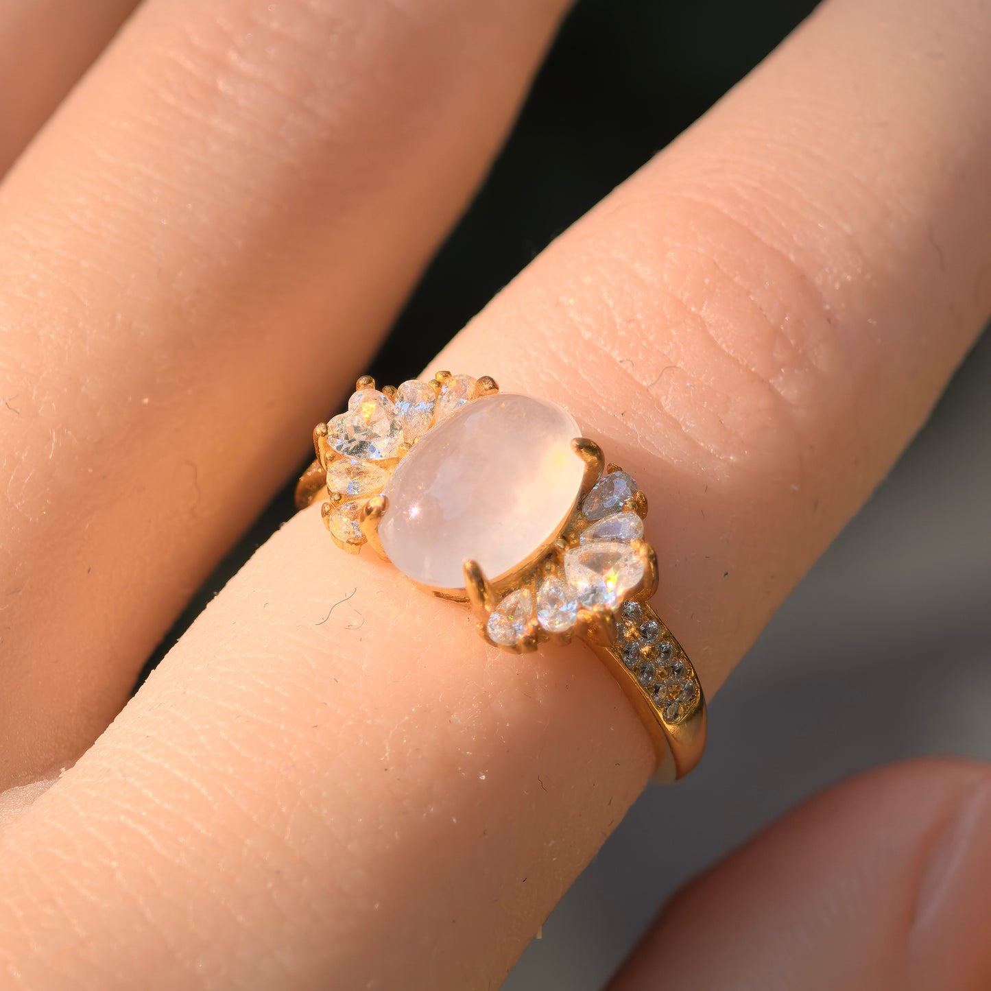 Natural Grade-A Silver-Set Icy White Jadeite Ring · Burmese Jadeite