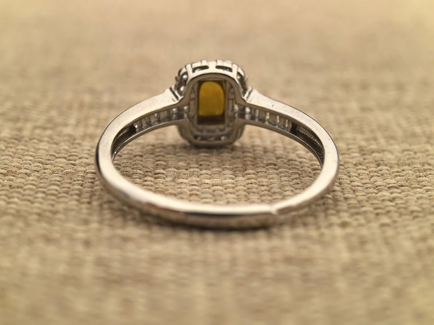 Natural Grade-A Silver-Set Red Jadeite Rectangular Ring · Burmese Jade