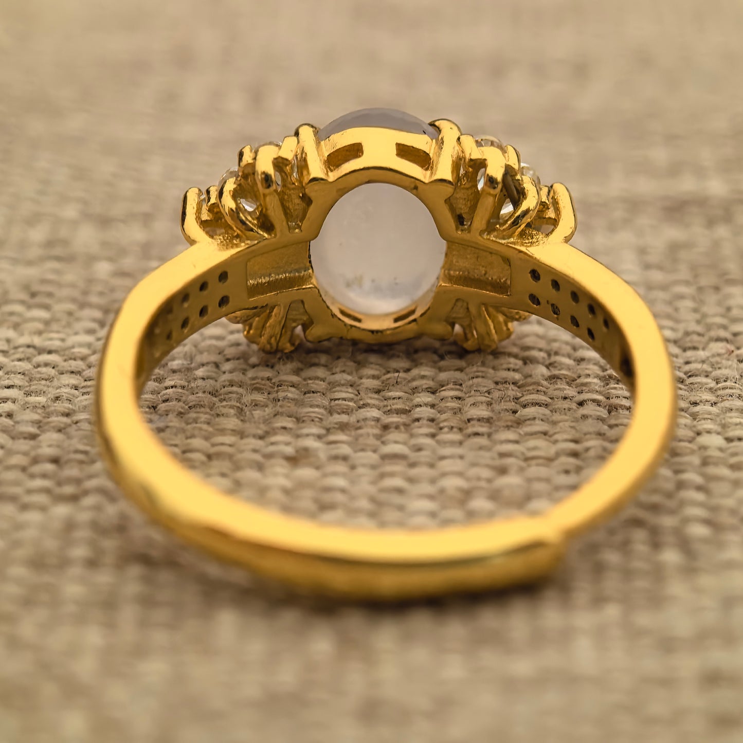 Natural Grade-A Silver-Set Icy White Jadeite Ring · Burmese Jadeite