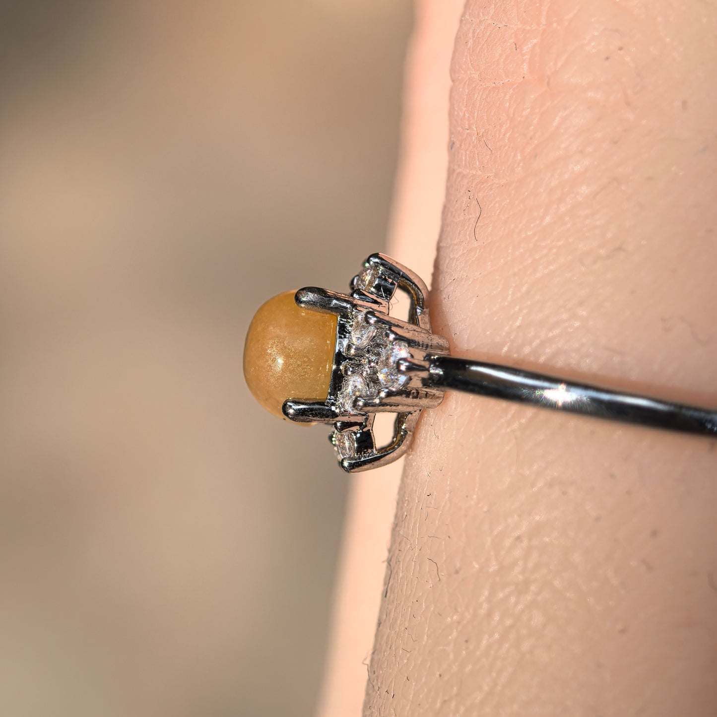 Natural Grade-A Glutinous Icy Yellow Jadeite Ring ·Burmese Jadeite