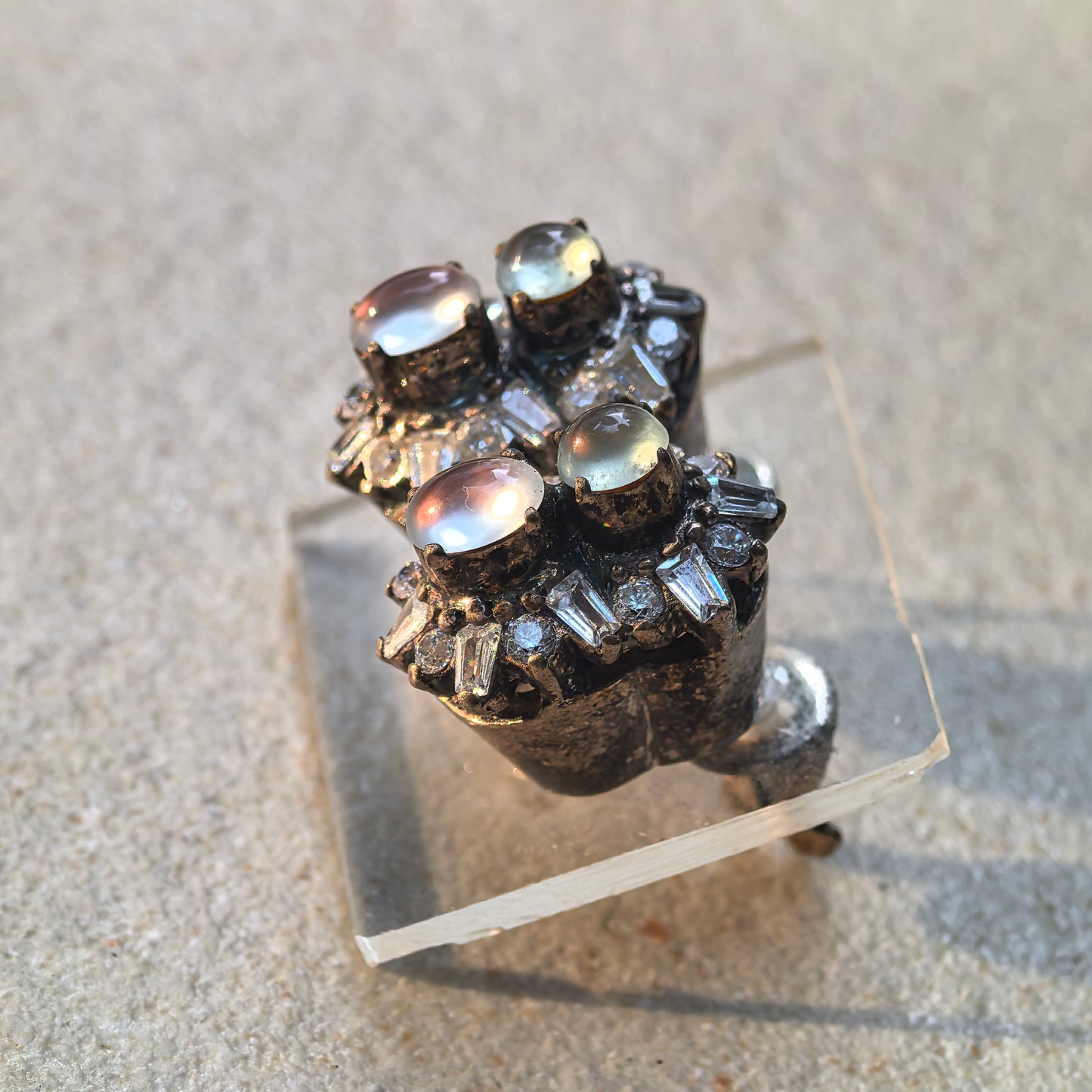 Natural Grade-A Copper-Mounted High Icy Jadeite Stud Earrings ·Burmese Jade