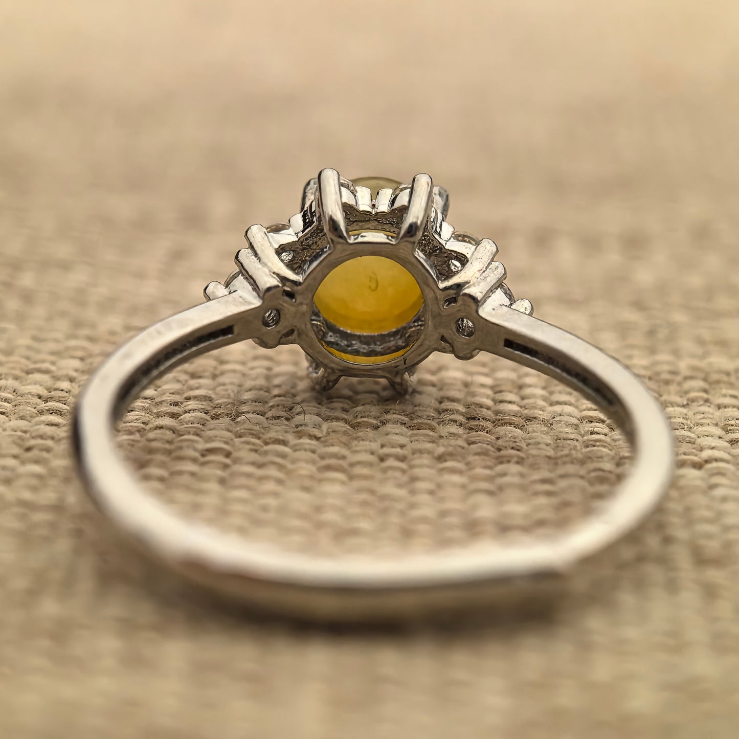 Natural Grade-A Glutinous Icy Yellow Jadeite Ring ·Burmese Jadeite