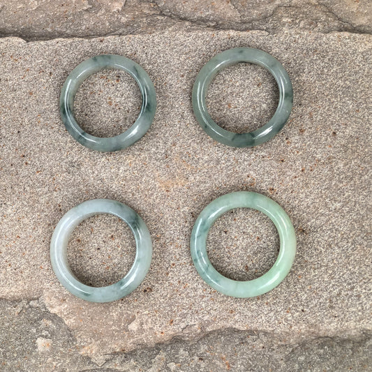 Natural Grade-A Jadeite Glutinous Green Ring Band · Burmese Jade