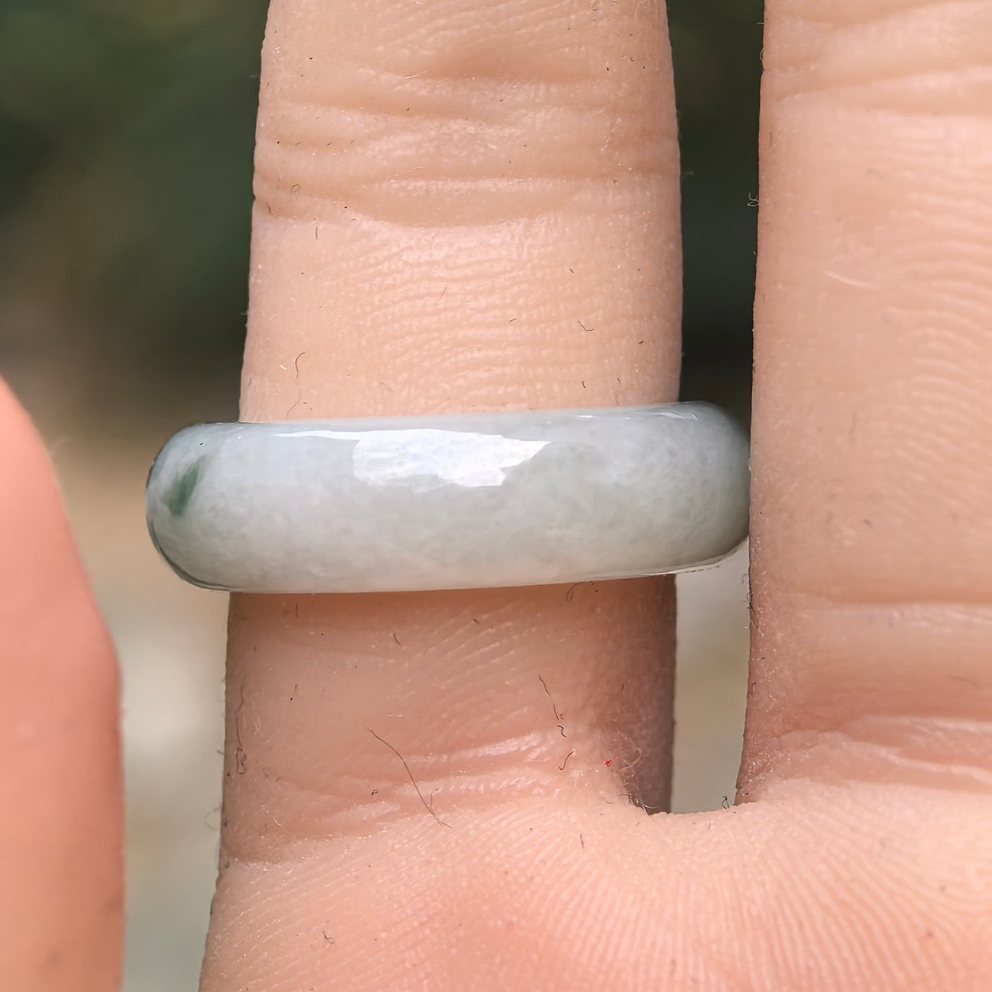 Natural Grade-A Jadeite Glutinous Green Ring Band · Burmese Jade