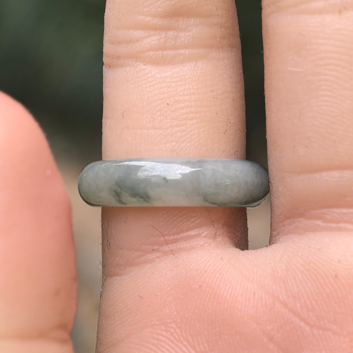 Natural Grade-A Jadeite Glutinous Green Ring Band · Burmese Jade
