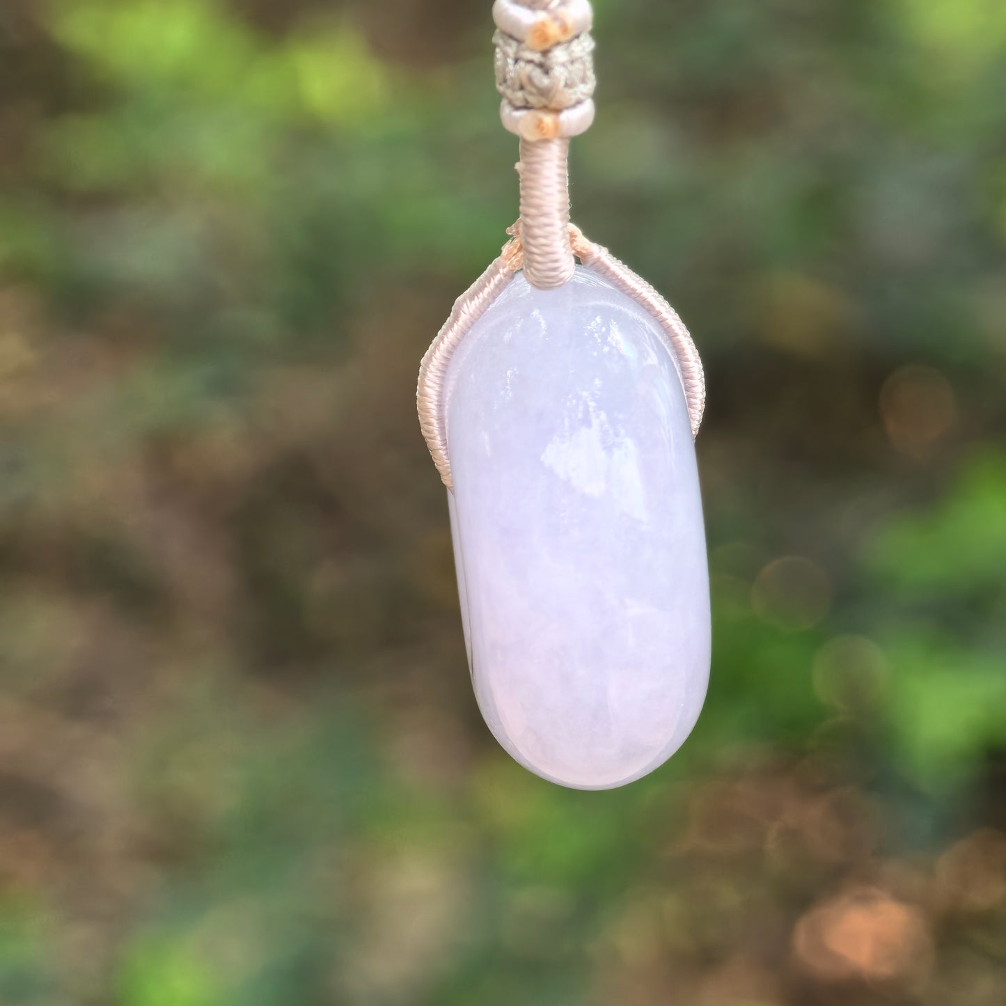 Natural Grade-A Jadeite Thick Lavender Peace Pendant – Glutinous Burmese Jade Donut