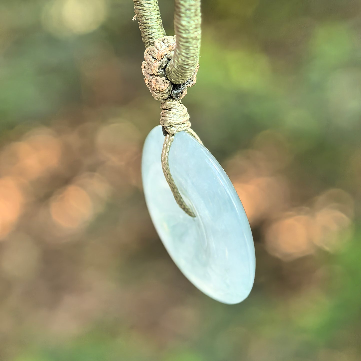 Natural Grade-A Jadeite Icy Translucent Clear-Green Peace Pendant ·Burmese Jade