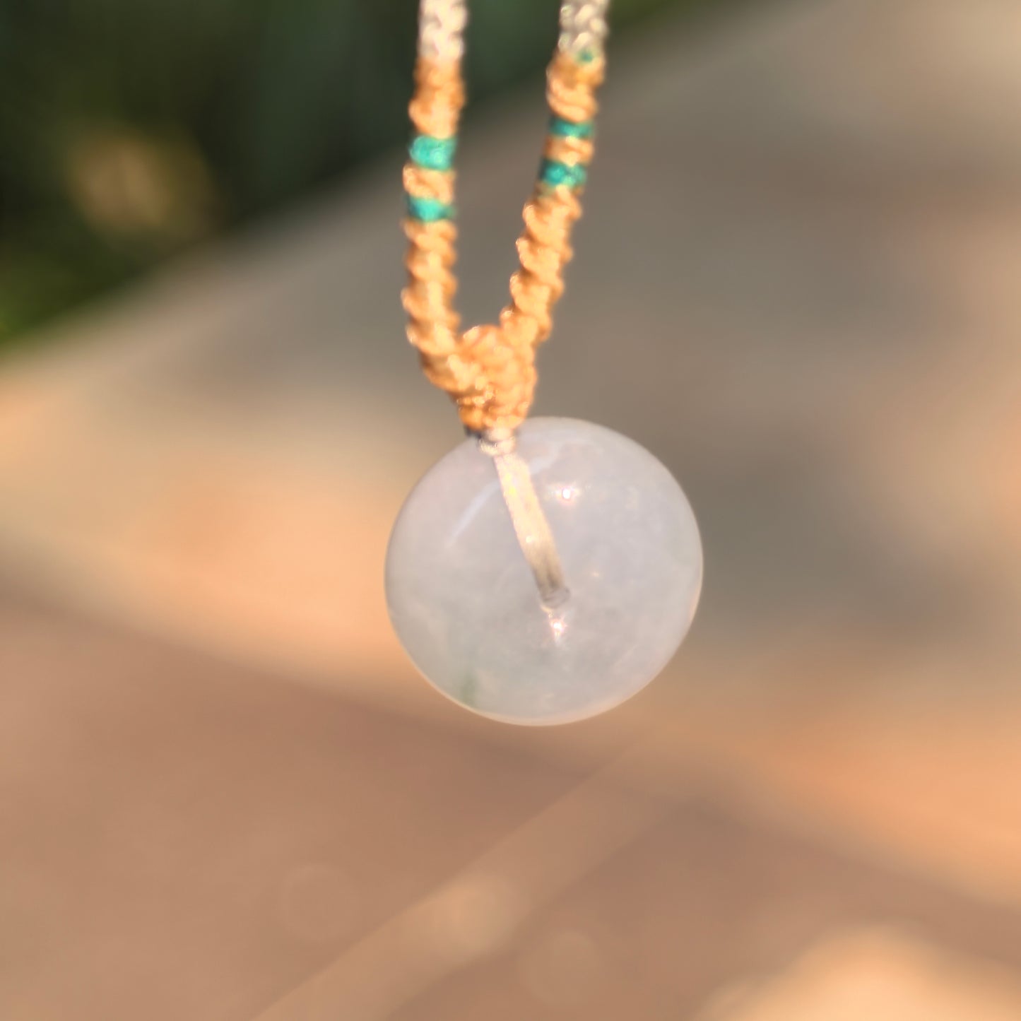 Natural Grade-A Icy Light Lavender Jadeite Thick Peace Pendant ·Burmese Jade