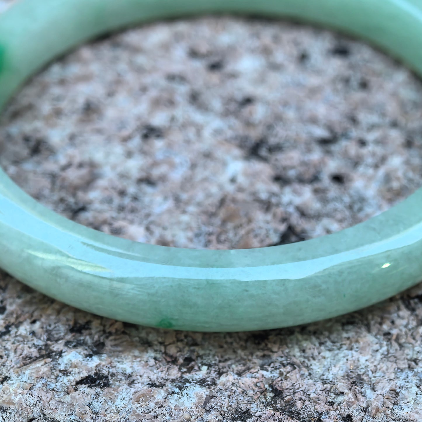 Natural Grade-A Jadeite Icy Glutinous Apple-Green D-shaped Bangle ·Burmese Jade 53.6mm