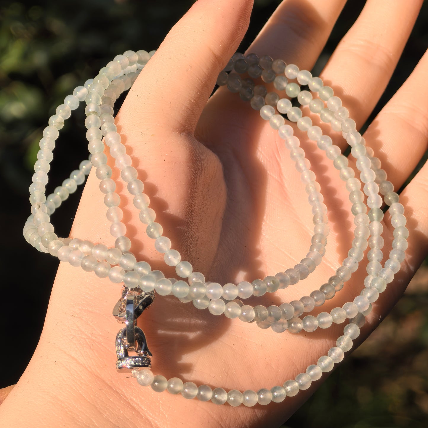 Natural Grade-A Jadeite Long Beaded Strand – High Icy Burmese Jade Mini Beads, Necklace or Multi-Layer Bracelet