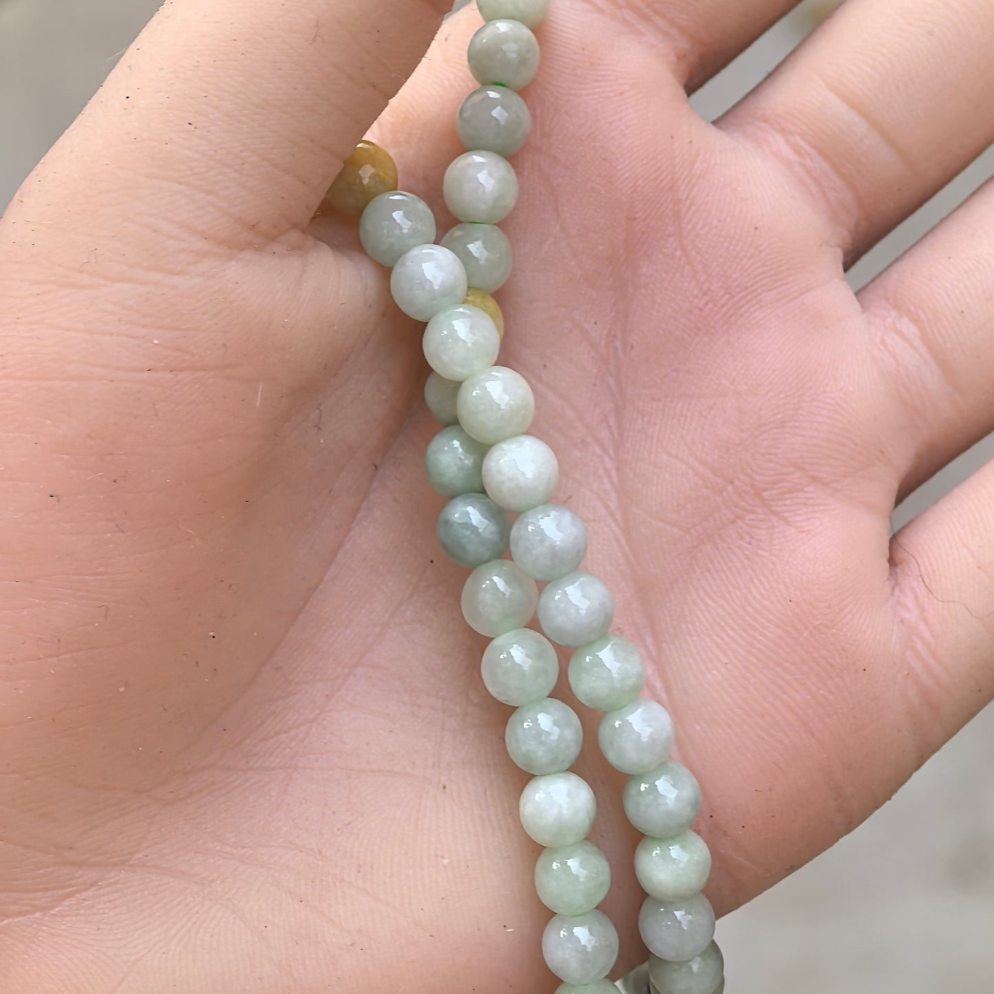 Natural Grade-A Jadeite Glutinous Light Green Bead Multi-Wrap Strand · Burmese Jade 5.8mm