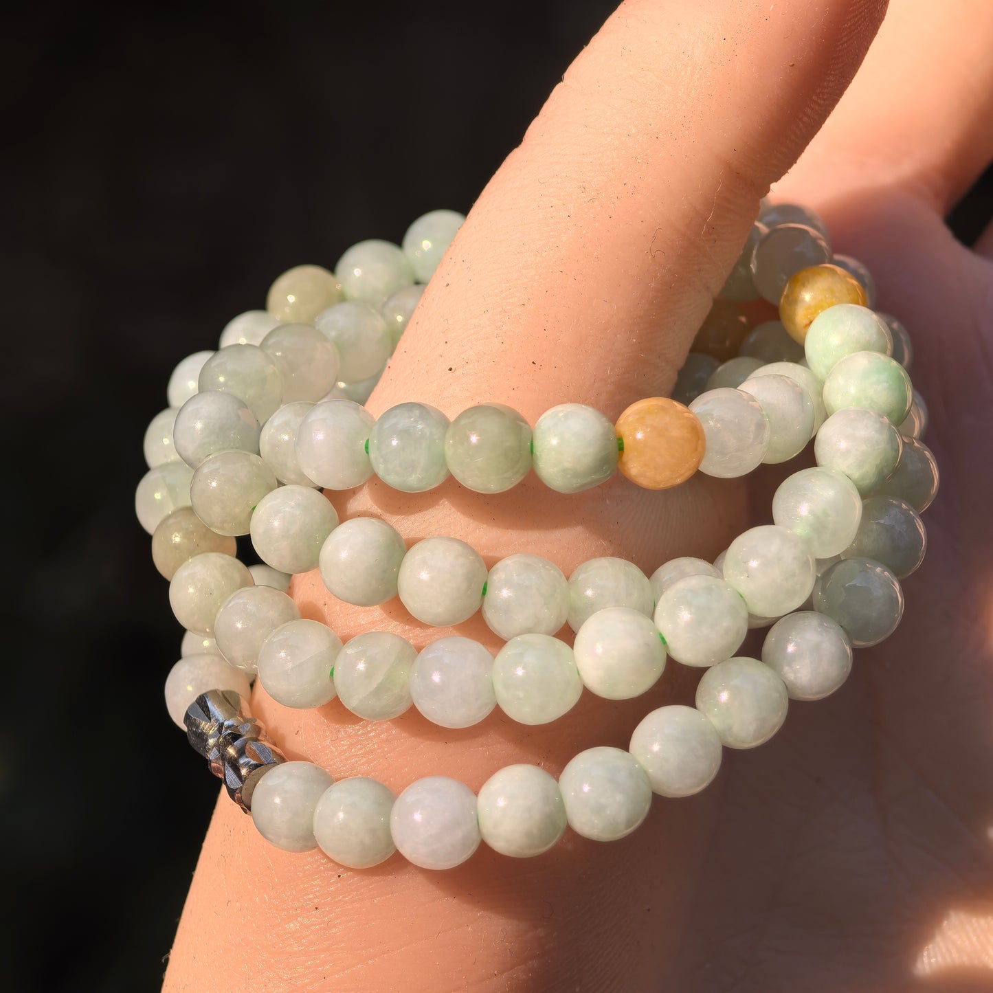 Natural Grade-A Jadeite Glutinous Light Green Bead Multi-Wrap Strand · Burmese Jade 5.8mm