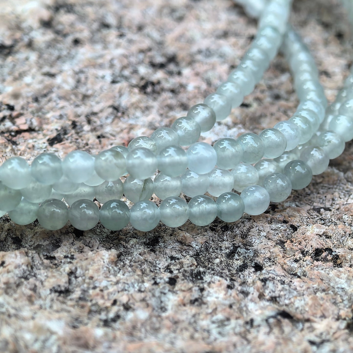 Natural Grade-A Jadeite Long Beaded Strand – High Icy Burmese Jade Mini Beads, Necklace or Multi-Layer Bracelet