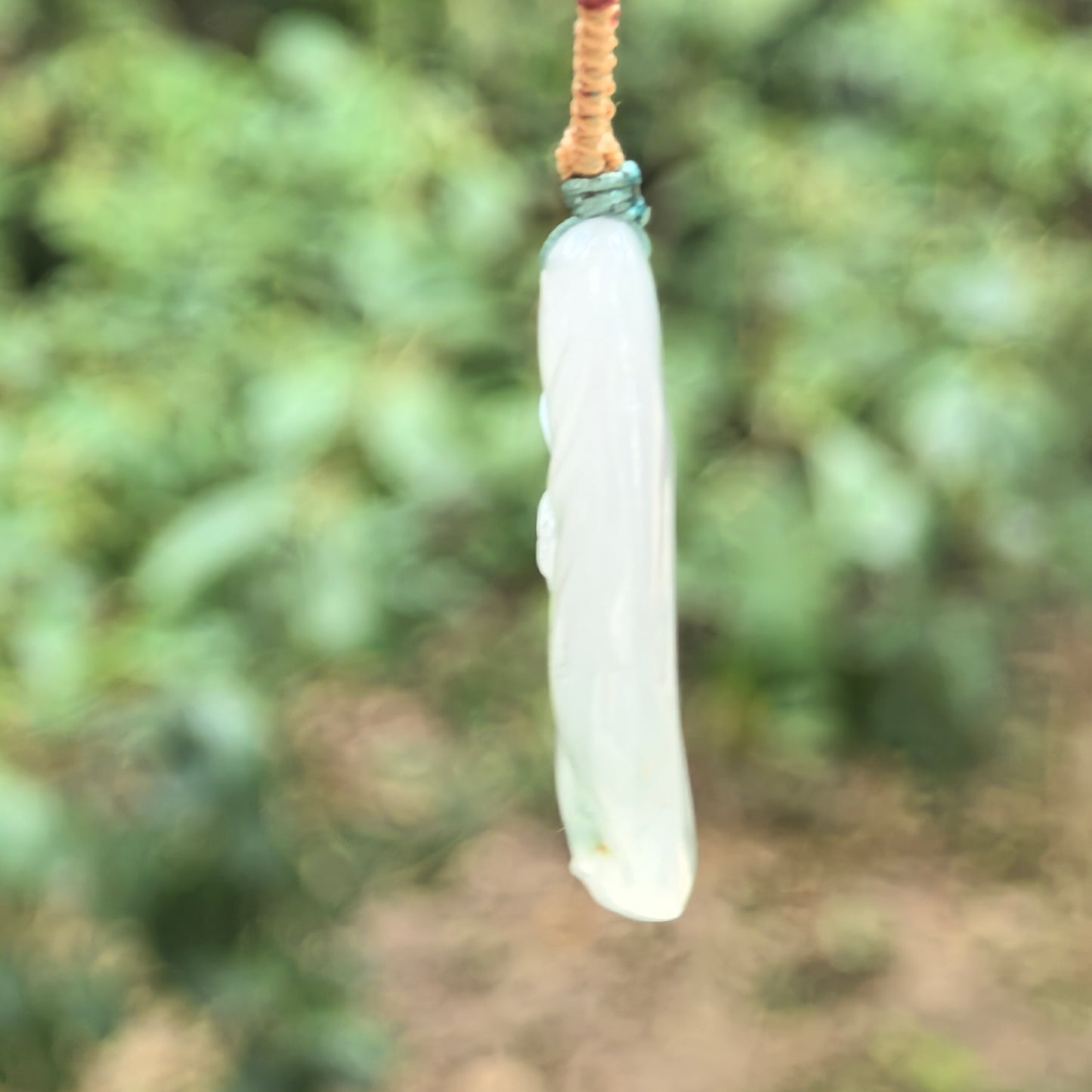 Natural Grade-A Jadeite Icy Glutinous Lotus Fish Pendant · Burmese Jade