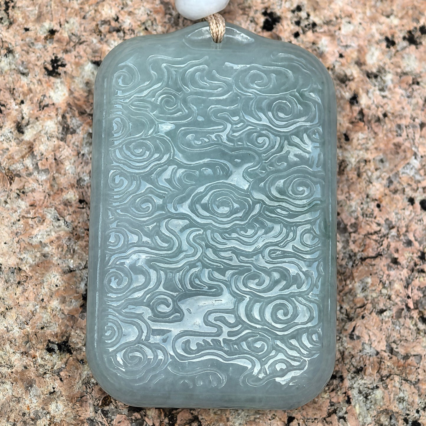 Natural Grade-A Jadeite “Dragon” Pendant – Blue-Tone Glutinous Jade Amulet · Burmese Jade