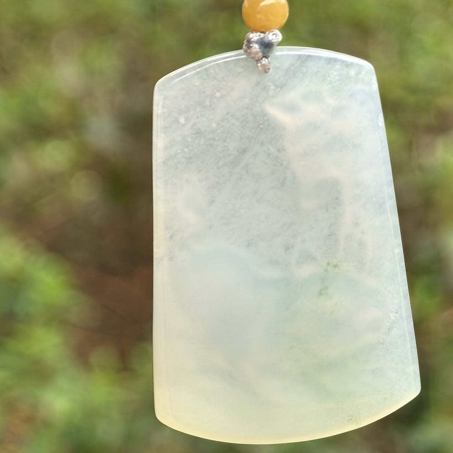 Natural Grade-A Glutinous-Icy Light Green Pig Jadeite Plaque Pendant ·Burmese Jade