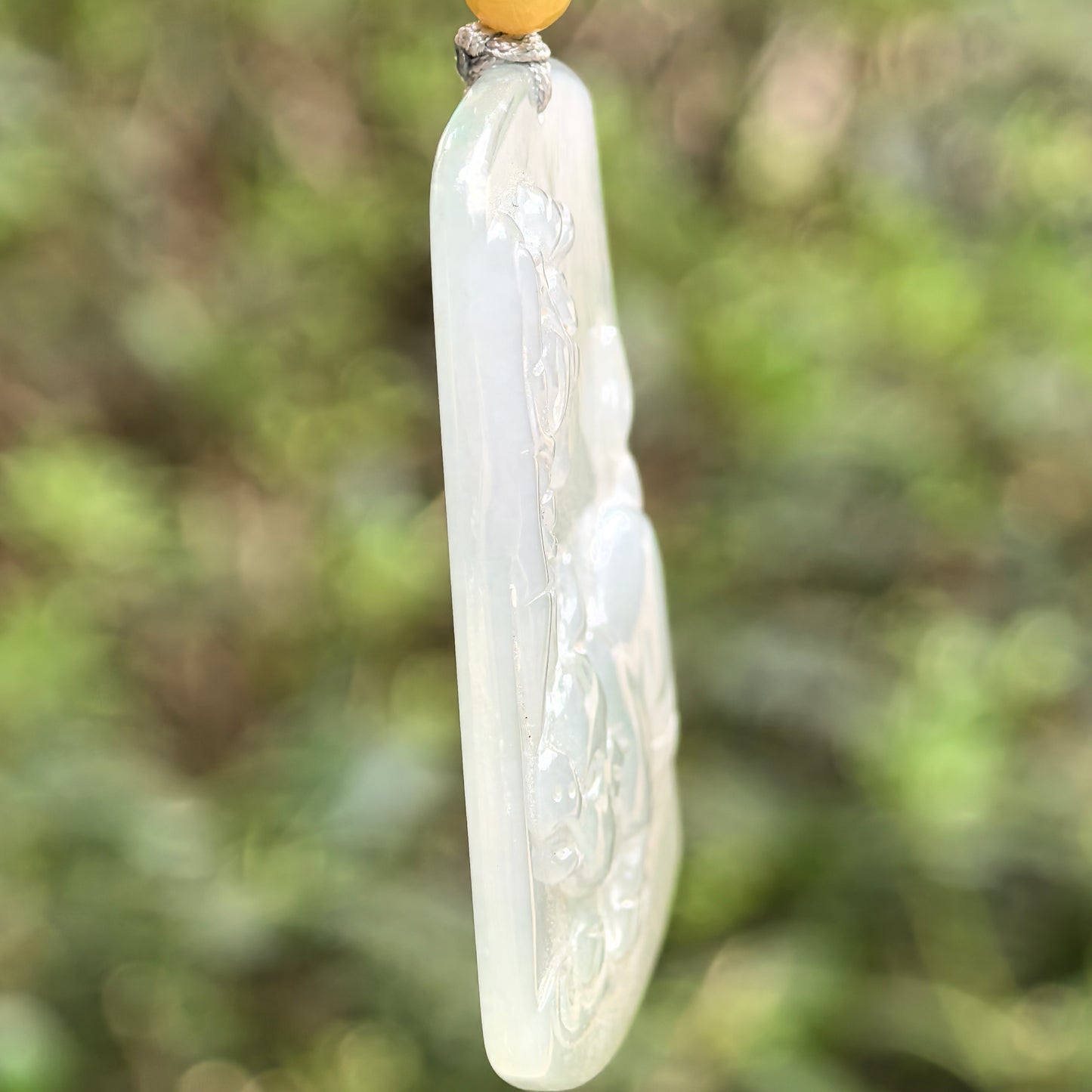 Natural Grade-A Glutinous-Icy Light Green Pig Jadeite Plaque Pendant ·Burmese Jade