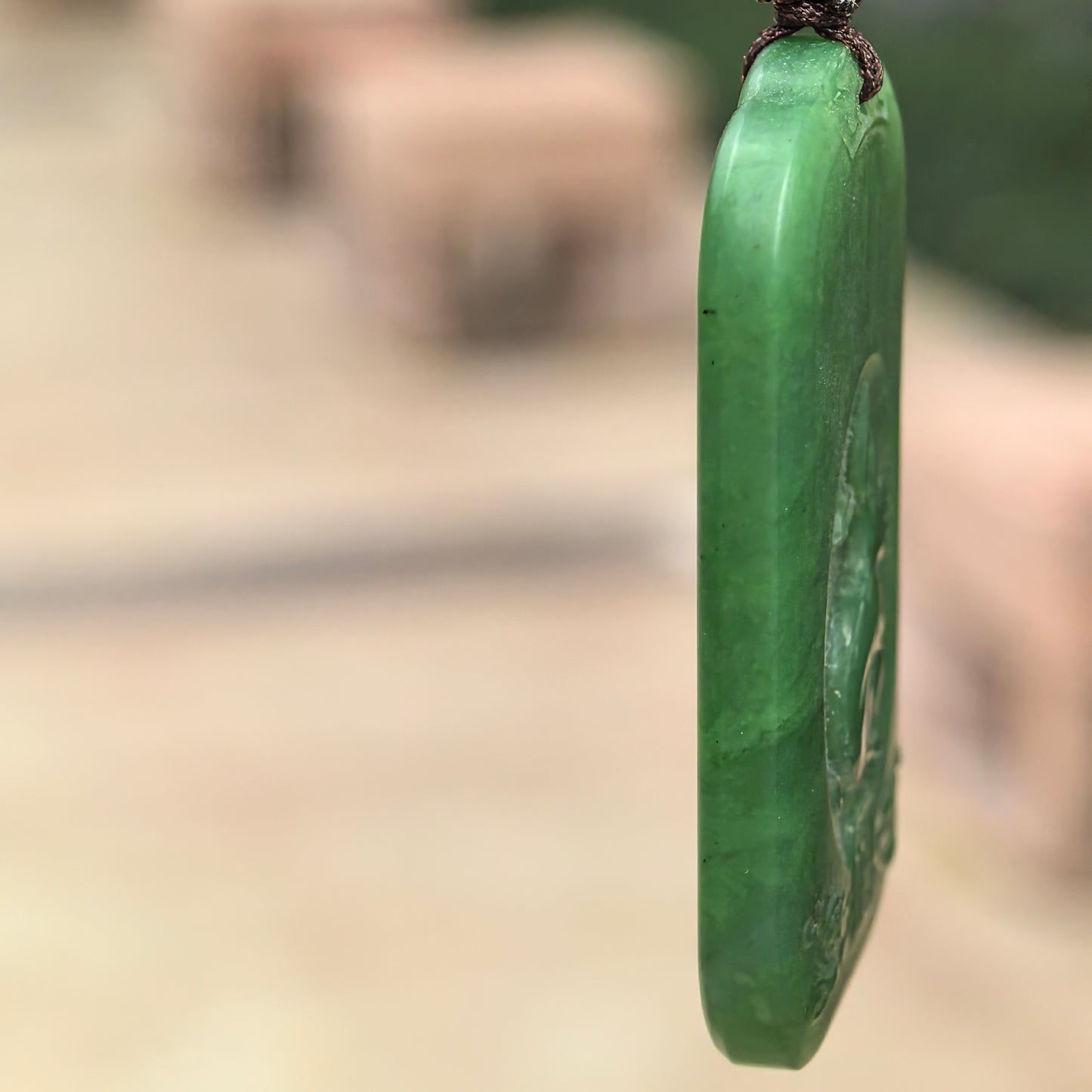 Natural Xinjiang Nephrite Spinach Green Rabbit Pendant · Hetian Jade