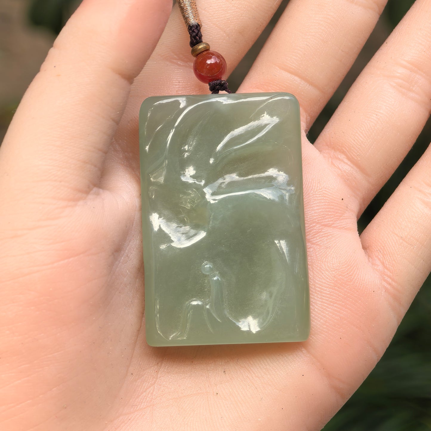 Natural Nephrite “Enlightenment” Carved Pendant · Hetian Jade